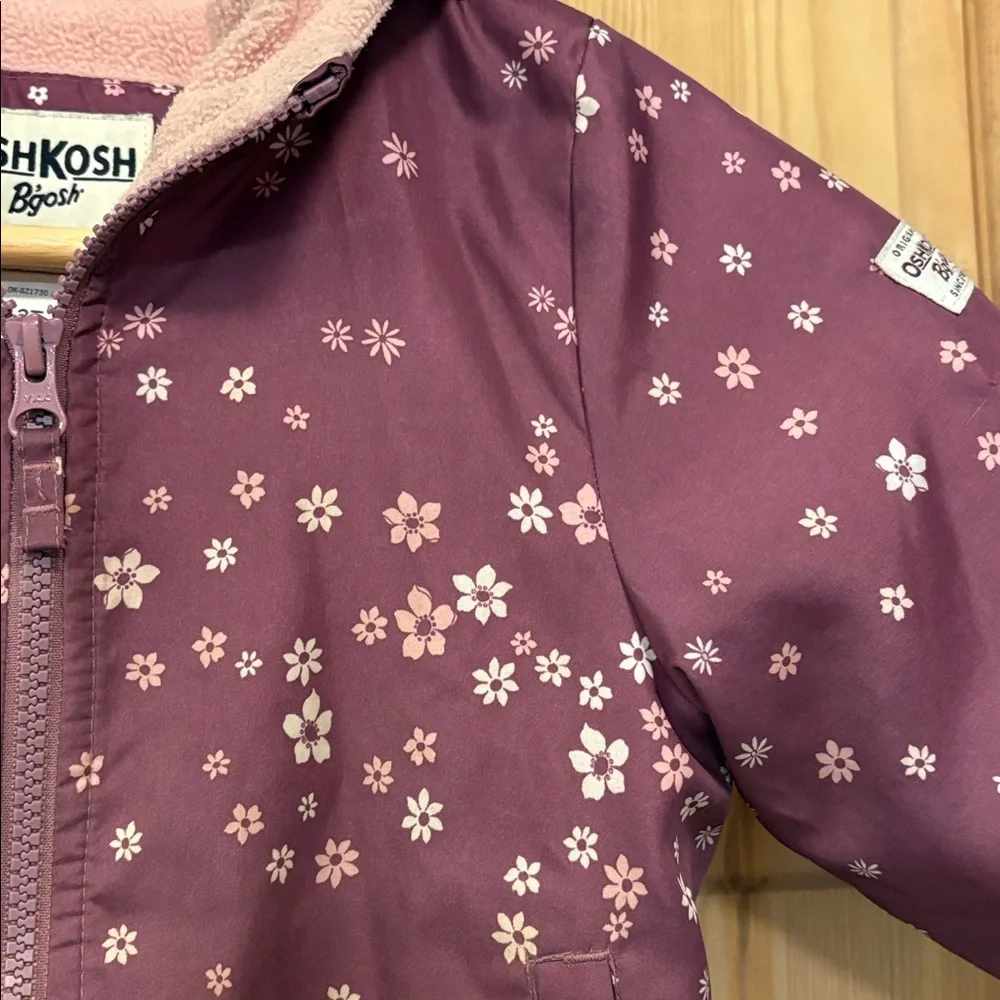 OshKosh B'gosh Plum Floral Hooded Jacket Sz 3T